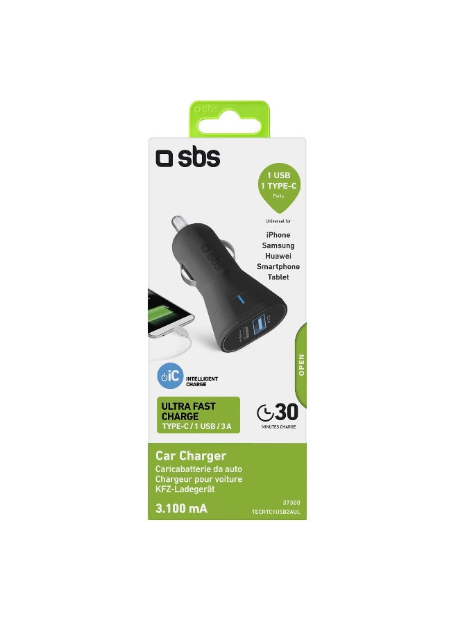 اس بي اس إس بي إس شاحن سيارة 10 وات شحن سريع مع مخرجين (Type-C – USB 2.1A) - Image 4
